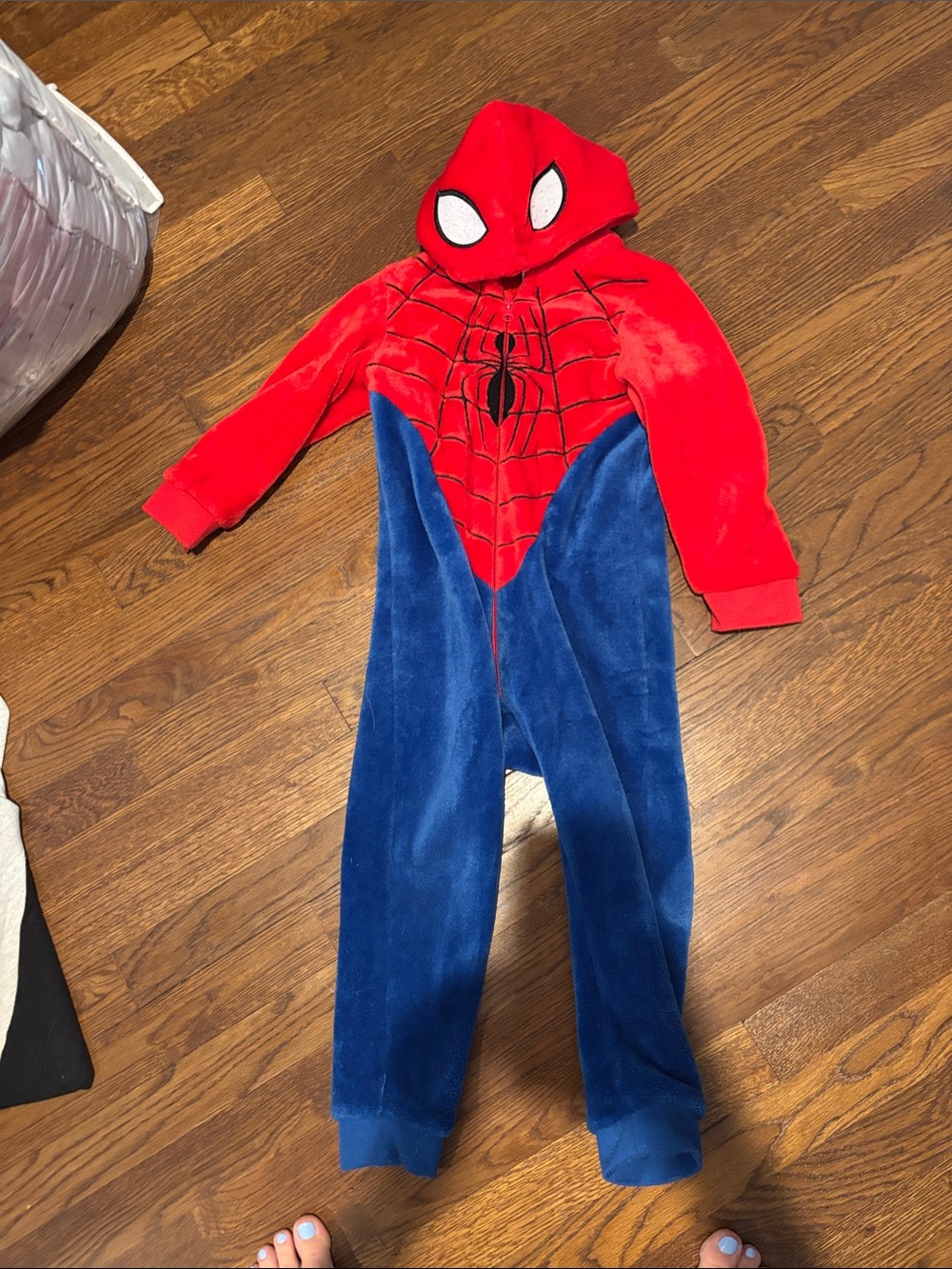 Red & Blue Kids Superhero Hooded Onesie Costume